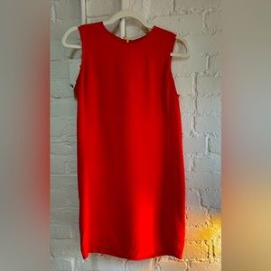 Vince red orange silk shift dress, size 4